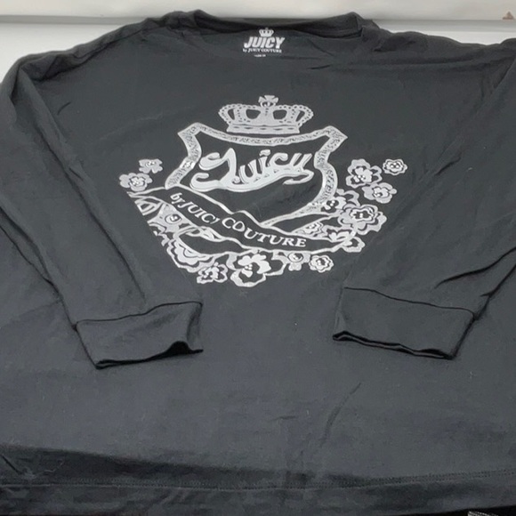 NWT Juicy Couture Women’s black/gray long sleeve logo tee, size M - Picture 8 of 8
